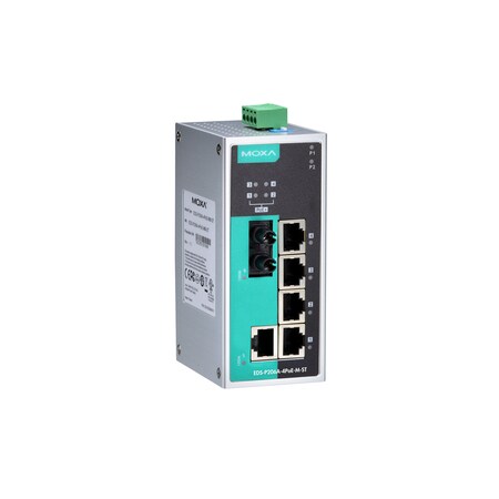 Moxa Unmgd Poe Eth. Swtch W/ 1 10/100BasetPorts, 4 Poe, Eds-P206A-4Poe-M-St EDS-P206A-4PoE-M-ST